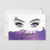 Lange schöne Lashes Augen und Brows Hand gezogen Dankeskarte (Vorderseite)