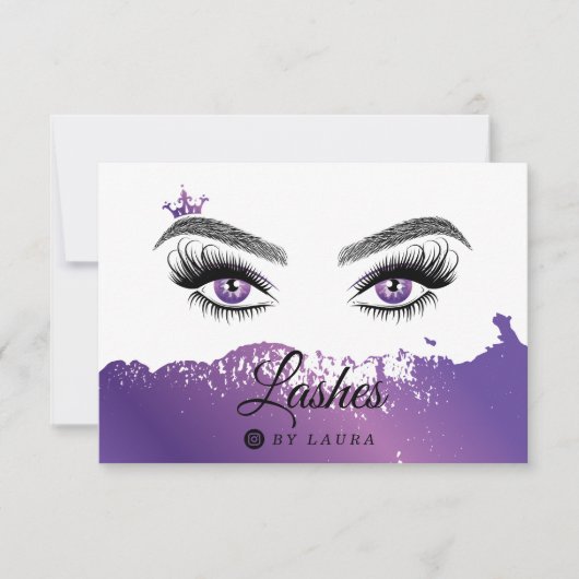 Lange schöne Lashes Augen und Brows Hand gezogen Dankeskarte (Vorderseite)