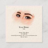 Lange schöne Lashes Augen und Brows Hand gezogen Quadratische Visitenkarte (Rückseite)