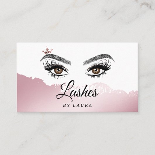 Lange schöne Lashes Augen und Brows Hand gezogen Visitenkarte (Vorderseite)