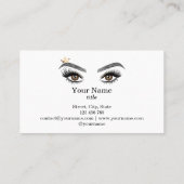 Lange schöne Lashes Augen und Brows Hand gezogen Visitenkarte (Rückseite)