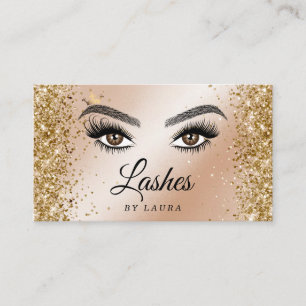 Lange schöne Lashes Augen und Brows Hand gezogen Visitenkarte