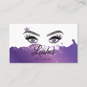 Lange schöne Lashes Augen und Brows Hand gezogen Visitenkarte