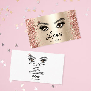 Lange schöne Lashes Augen und Brows Hand gezogen Visitenkarte