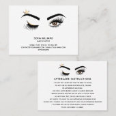 Lange schöne Lashes Wink Eye Crown Aftercare Empfehlungskarte (Vorne/Hinten)