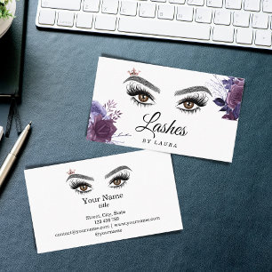 Lange schöne Wimpern Augen Brauen Vintage floral Visitenkarte
