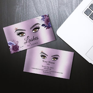 Lange schöne Wimpern Augen Brauen Vintage floral Visitenkarte