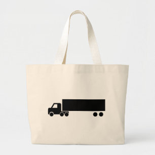 lange schwarze LKW-Ikone Jumbo Stoffbeutel