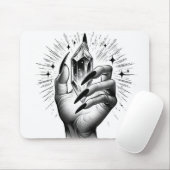 Lange schwarze Nägel und Kristallenergie Magie Vin Mousepad (Mit Mouse)