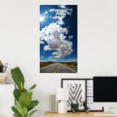 Lange Straße, lange Wolken Poster (Heimbüro)