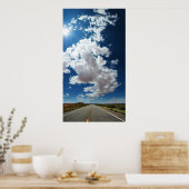 Lange Straße, lange Wolken Poster (Küche)