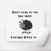 Lange verlorenes Lamm: Gras isst schwarzes Schaf Mousepad (Mit Mouse)