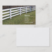lange weiße Holzpfosten und Eisenbahnzaun Visitenkarte (Vorne/Hinten)
