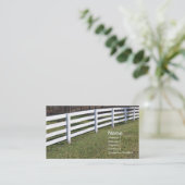 lange weiße Holzpfosten und Eisenbahnzaun Visitenkarte (Stehend Vorderseite)