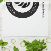 Lange weiße Schürze mit Werbung für Firmenlogos Geschirrtuch (Gefaltet)