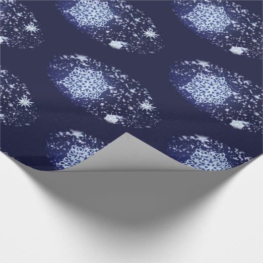 Lange Winter's Night Weihnachtswrapping Paper Geschenkpapier (Ecke)