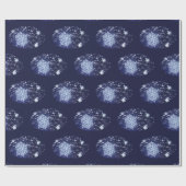 Lange Winter's Night Weihnachtswrapping Paper Geschenkpapier (Flach)