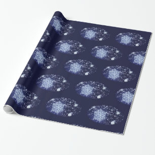 Lange Winter's Night Weihnachtswrapping Paper Geschenkpapier