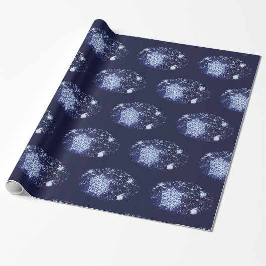 Lange Winter's Night Weihnachtswrapping Paper Geschenkpapier (Ungerollt)