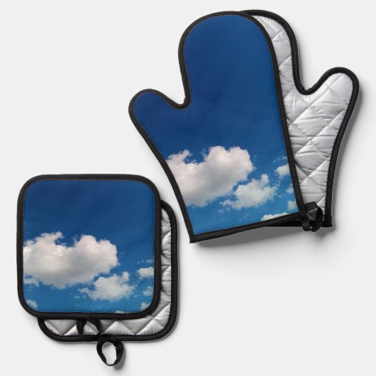 Lange Wolke Ofenhandschuh & Topflappen-Set (Vorderseite/Rückseite)