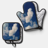 Lange Wolke Ofenhandschuh & Topflappen-Set (Vorderseite/Rückseite)