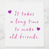 Lange Zeit, alte Freunde Weinetikett (Einzelnes Label)