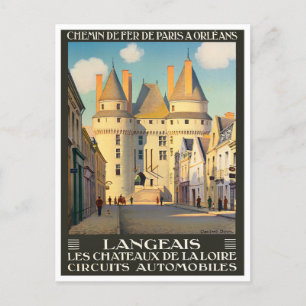 Langeais Frankreich Vintage-Reisepostkarte Postkarte