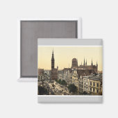 Langen Market and Court House, Danzig, West Prussi Magnet (Vorderseite/Rückseite)