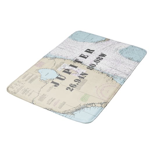 Längengrad des Breitengrades des nautischen Jupite Badematte (Schrägansicht)