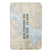 Längengrad des Breitengrades für Nautische Balken Badematte (Vorderseite Vertikal)