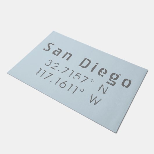 Längengrad San Diego und Breitengrad Fußmatte (Schrägansicht)
