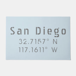 Längengrad San Diego und Breitengrad Fußmatte