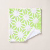 Längengrünes geometrisches Muster Badhandtuch Set (Waschlappen)