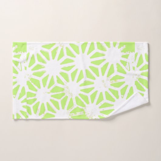 Längengrünes geometrisches Muster Badhandtuch Set (Handtuch)