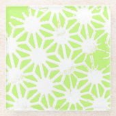 Längengrünes geometrisches Muster Glasuntersetzer (Vorderseite)