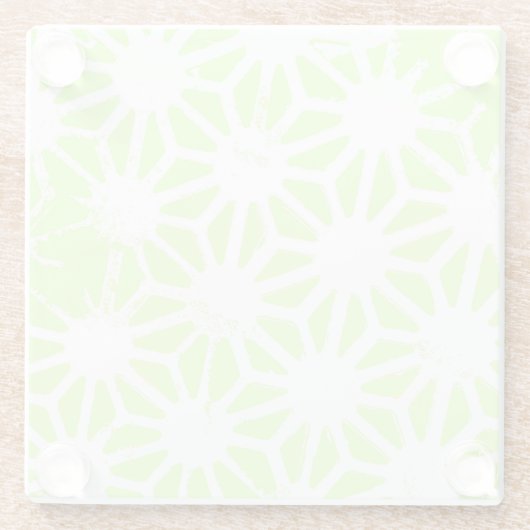 Längengrünes geometrisches Muster Glasuntersetzer (Rückseite)