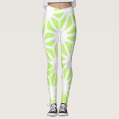 Längengrünes geometrisches Muster Leggings (Vorderseite)