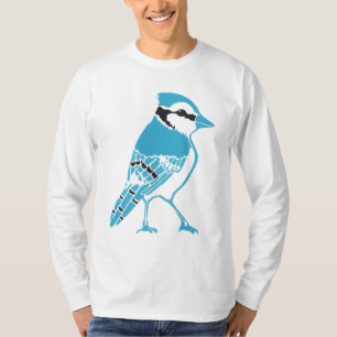 Langer die Hülsen-T - Shirt der blauen Jay-Männe