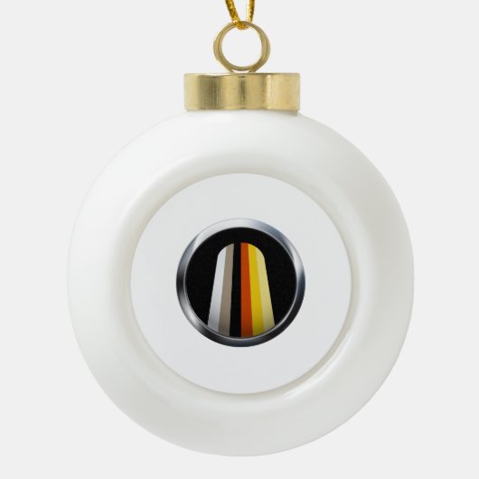 Langer Haar-Stolz Keramik Kugel-Ornament (Vorderseite)