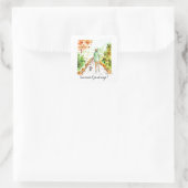 Langer Heimweg Quadratischer Aufkleber (Tasche)
