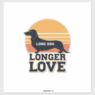 Langer Hund längere Liebe Vintage Dachshund Sonnen Aufkleber