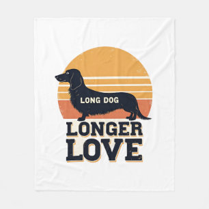 Langer Hund Längere Liebe Vintage-Dachshund-Sonnen Fleecedecke