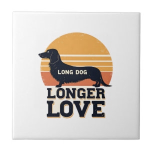 Langer Hund Längere Liebe Vintage Dachshund Sonnen Fliese