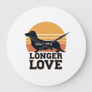 Langer Hund Längere Liebe Vintage Dachshund Sonnen Große Wanduhr