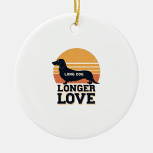 Langer Hund Längere Liebe Vintage-Dachshund-Sonnen Keramik Ornament