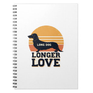 Langer Hund Längere Liebe Vintage-Dachshund-Sonnen Notizblock