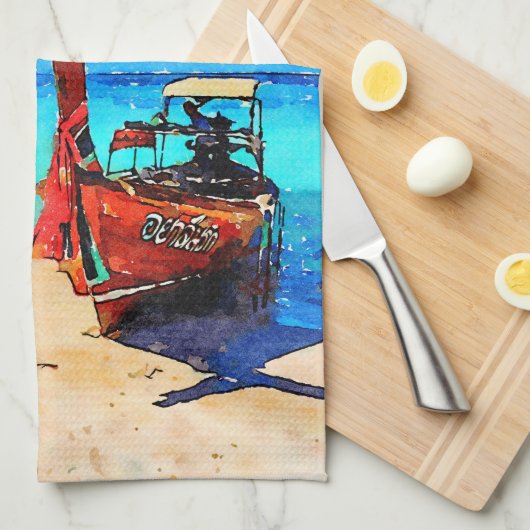 Langer Schwanz auf Thai Geschirrtuch (Viertel Falte)