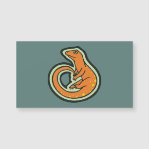 Langer Schwanz-orange Eidechse mit den Stellen, Magnetkarte