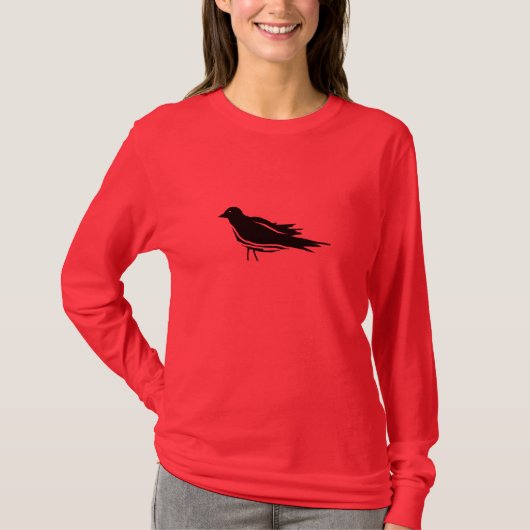 Langer Sleeved Amsel-T - Shirt (Vorderseite)