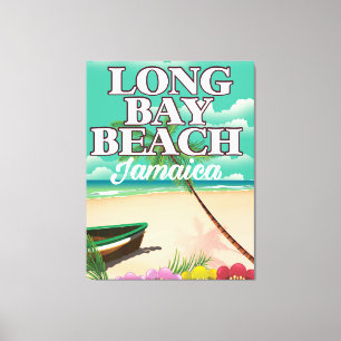 Langer Strand Jamaika Reiseplakat Leinwanddruck